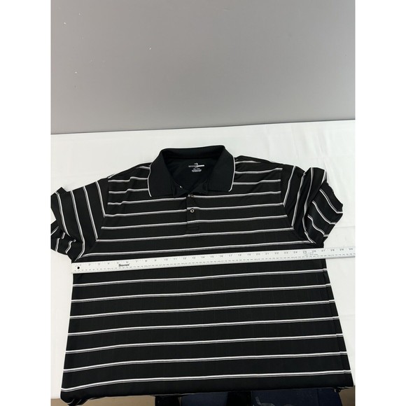 Grand Slam Golf Men's Sz 2XL Black White Striped Short Sleeve Polo Shirt - Picture 6 of 8